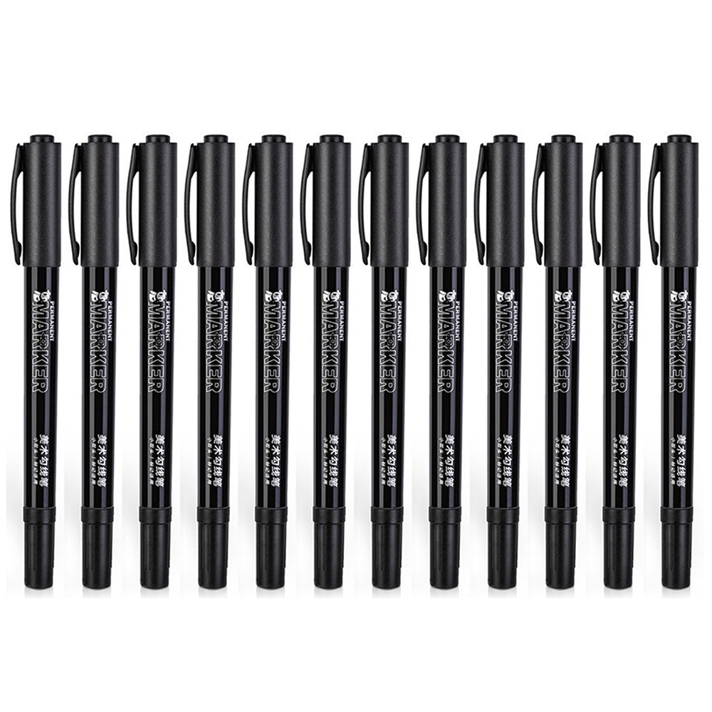 DELI S563 1.0mm / 0.5mm Dual-Tip Marker Pens for Outlining, Note-Taking, 12-Pack Student Drawing Pens DELI S563 1.0mm / 0.5mm Dual-Tip Marker Pens for Outlining, Note-Taking, 12-Pack Student Drawing Pens